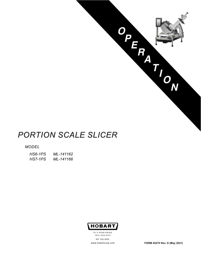 Page n°1 - Manuel utilisateur Hobart HS6-1PS