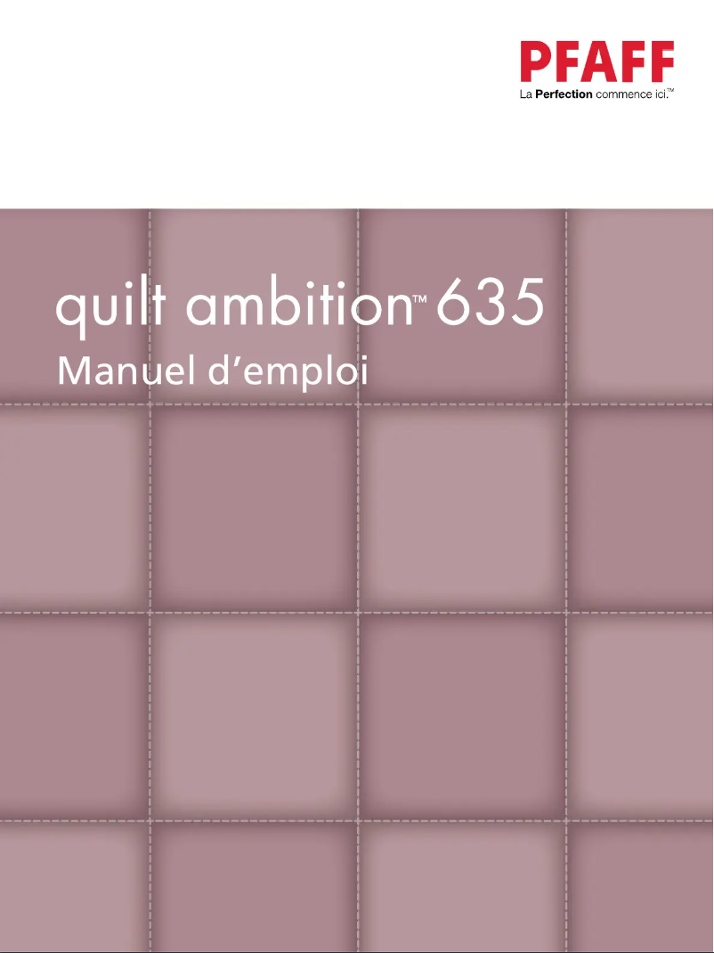 Image de la première page du manuel de l'appareil Quilt Ambition 635