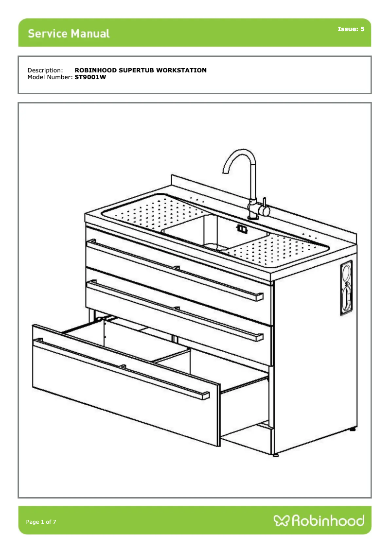Page 1 de la notice Manuel utilisateur Robinhood ST9001WA