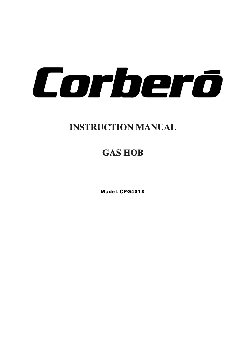 Page 1 de la notice Manuel utilisateur Corbero CPG 401 X