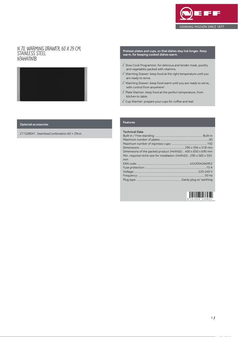 Image de la première page du manuel de l'appareil N34HA11N1B