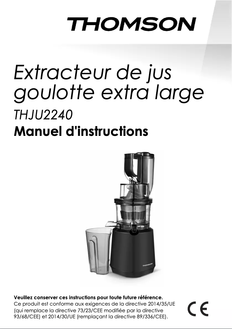 Page n°1 - Manuel utilisateur Thomson THJU2240