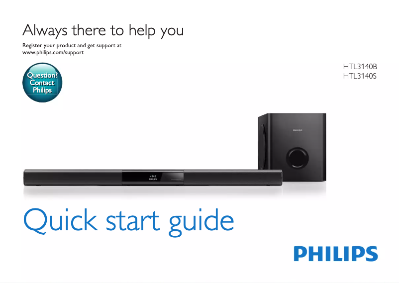 Page n°1 - Guide de démarrage rapide Philips HTL3140S