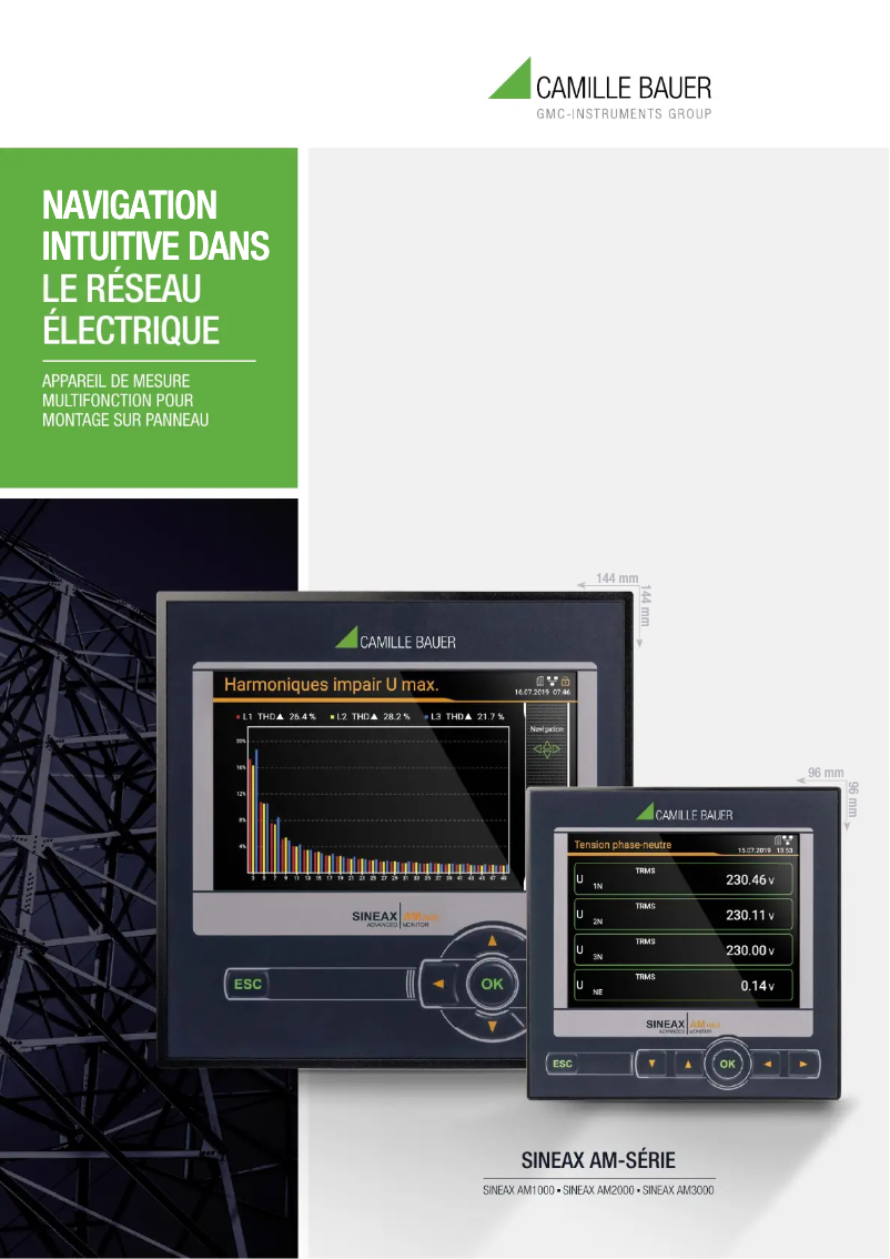 Imagen de la primera página del manual del dispositivo SINEAX AM3000