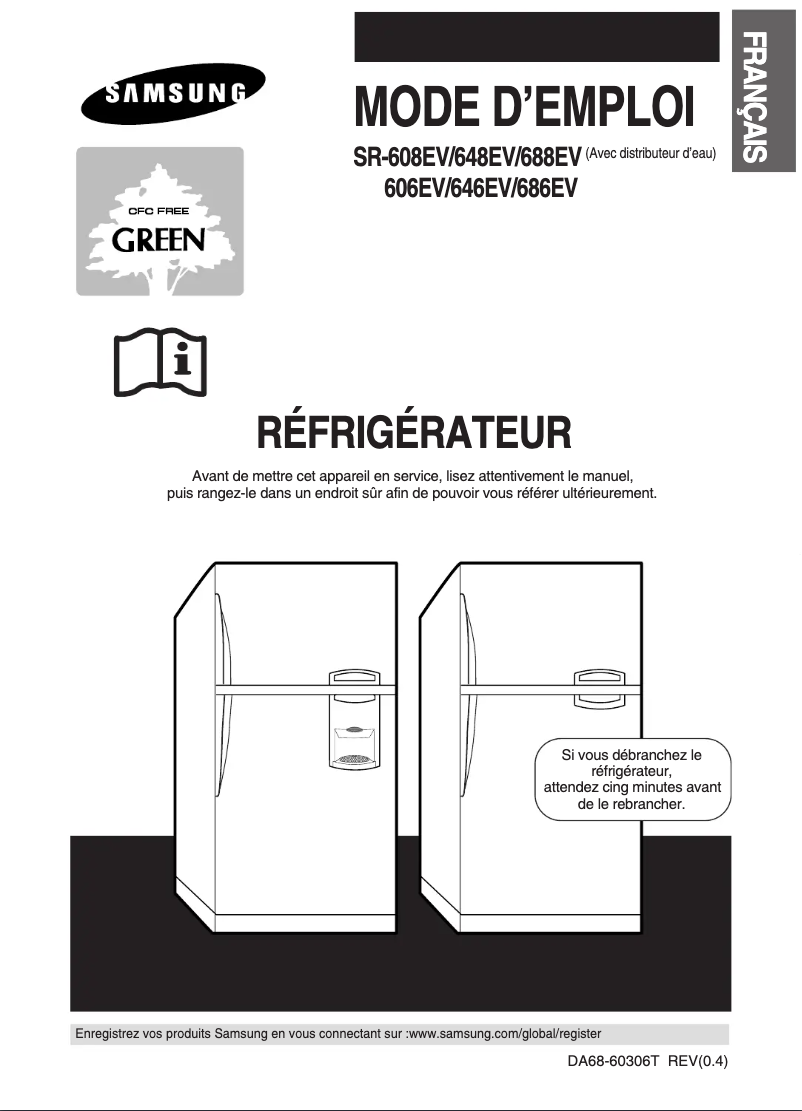Page 1 de la notice Manuel utilisateur Samsung SR-688EV