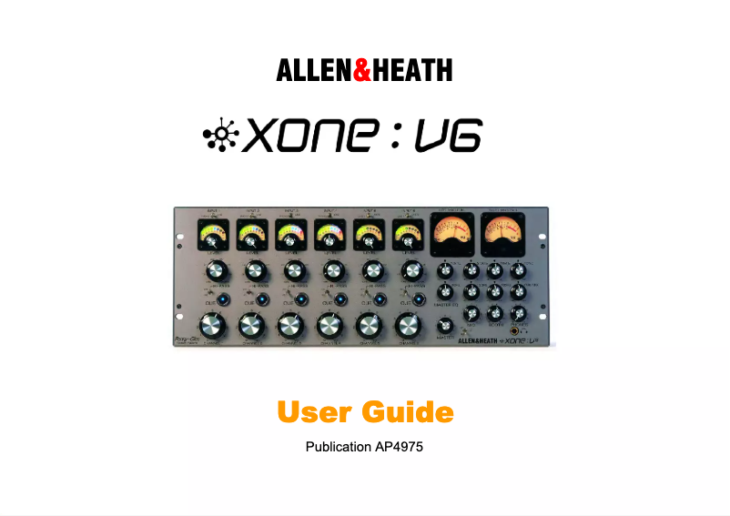 Page 1 de la notice Manuel utilisateur Allen & Heath Xone:V6