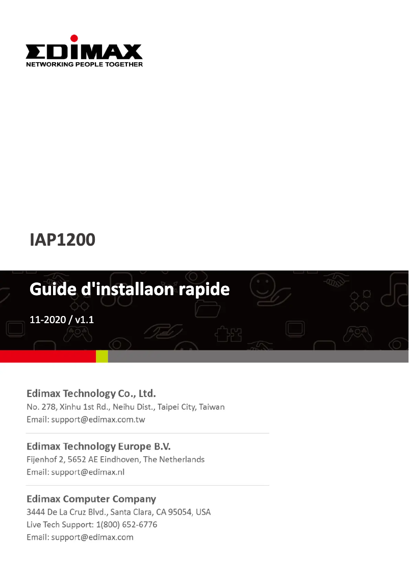 Page 1 de la notice Manuel utilisateur Edimax IAP1200