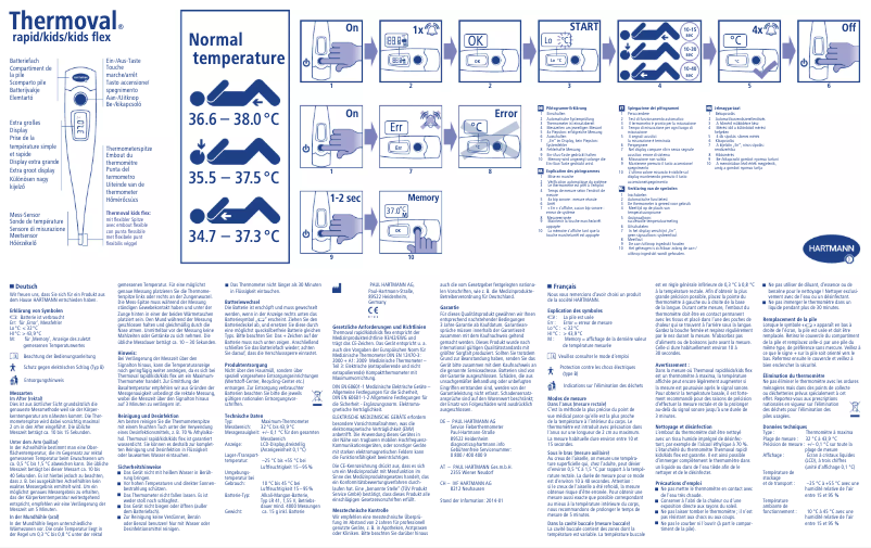 Page 1 de la notice Manuel utilisateur Thermoval Kids Flex