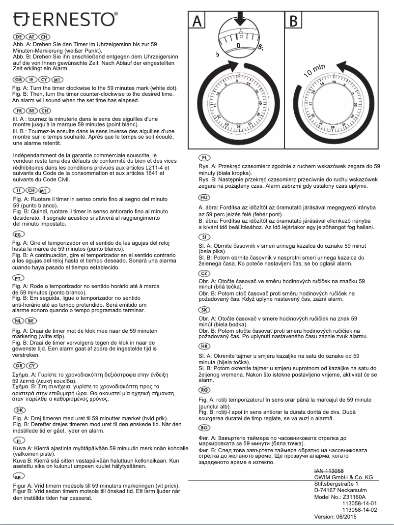 Page n°1 - Manuel utilisateur Ernesto Z31160A