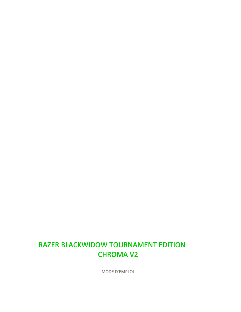 Image de la première page du manuel de l'appareil BlackWidow Tournament Edition Chroma