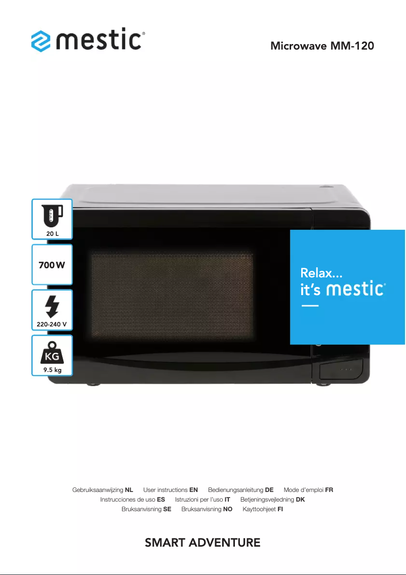 Page 1 de la notice Manuel utilisateur Mestic MM-120
