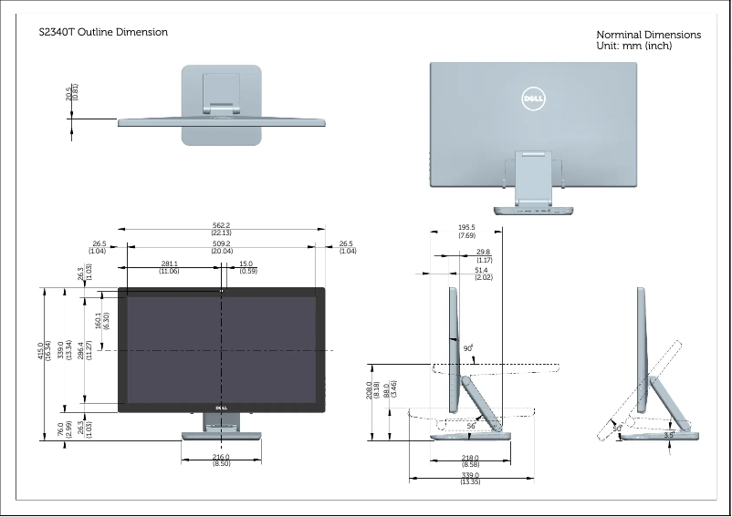 Page 1 de la notice Guide d'installation Dell S2340T