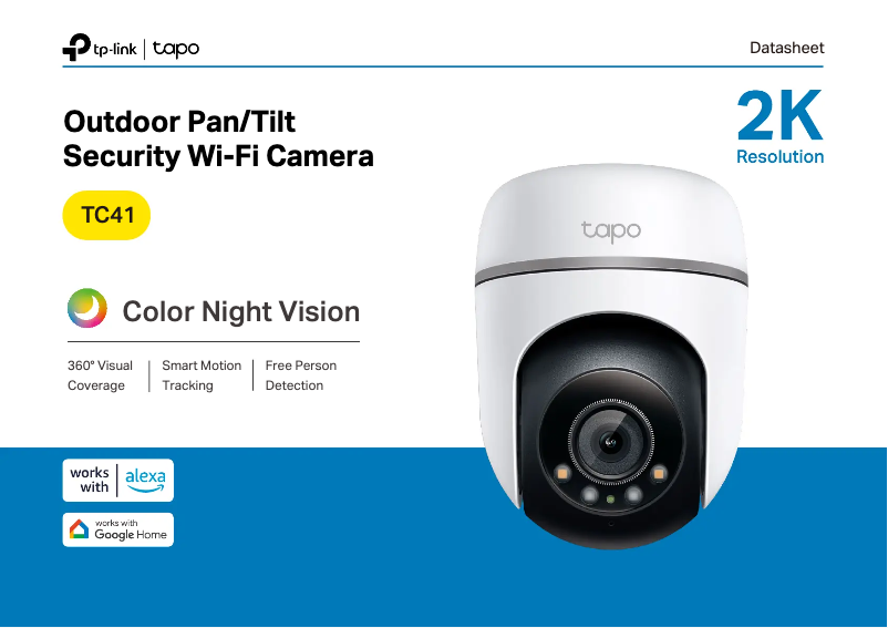 Page 1 de la notice Fiche technique TP-Link Tapo TC41