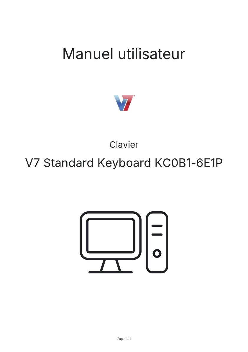 Page n°1 - Manuel utilisateur V7 Standard Keyboard KC0B1-6E1P