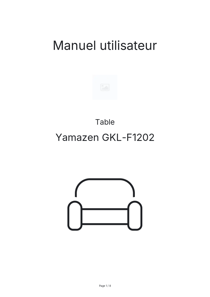 Page n°1 - Manuel utilisateur Yamazen GKL-F1202