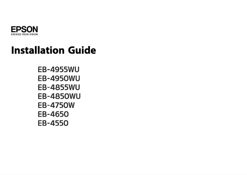 Página 1 del manual Guía de instalación Epson EB-4850WU