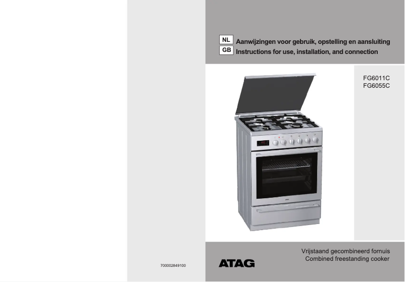 Page 1 de la notice Manuel utilisateur Atag FG6055C