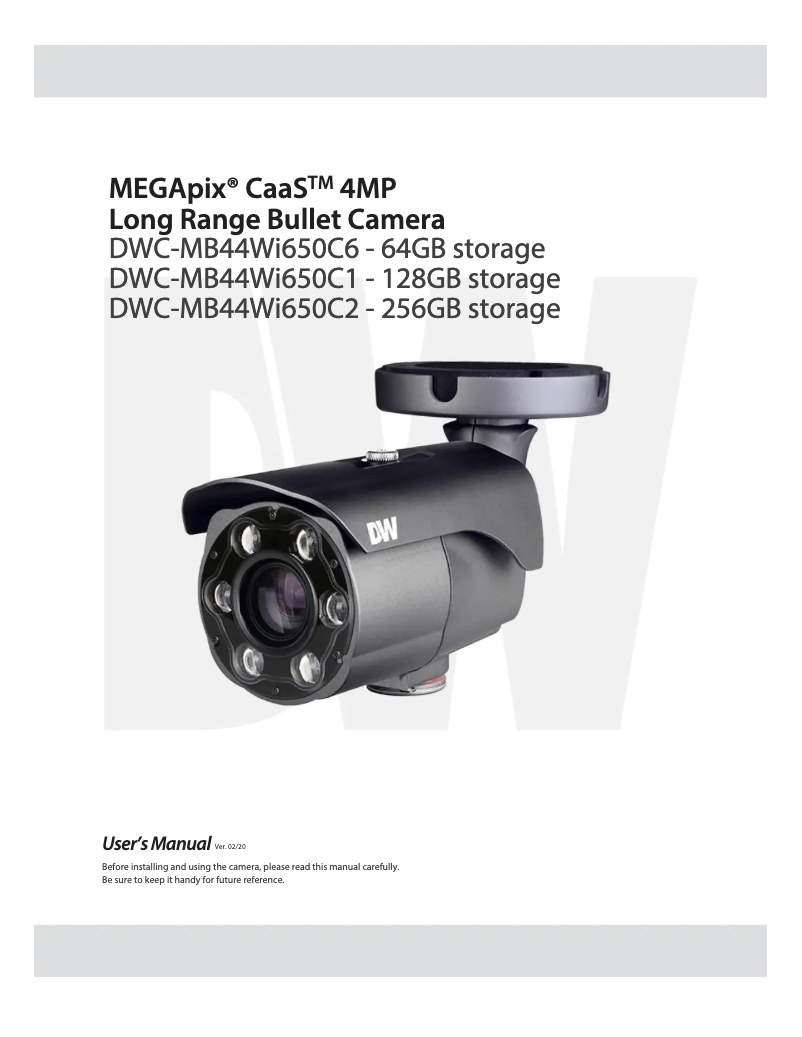 Page 1 de la notice Manuel utilisateur Digital Watchdog MegaPix CaaS DWC-MB44Wi650C2