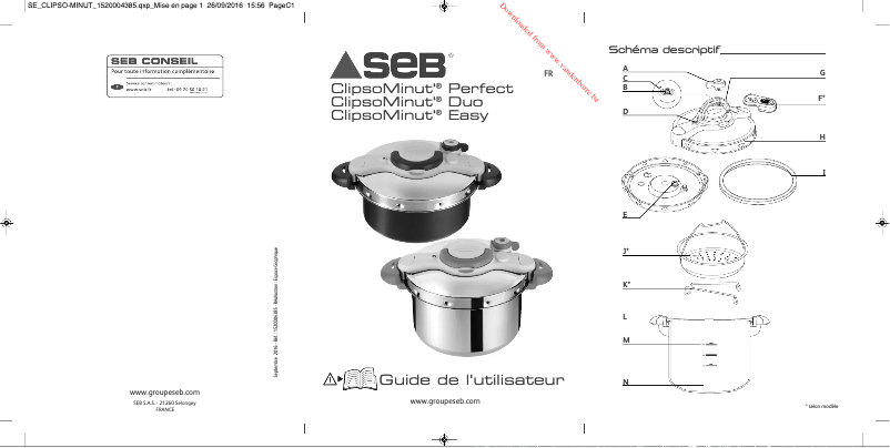 Page n°1 - Manuel utilisateur SEB Clipso Minut Perfect