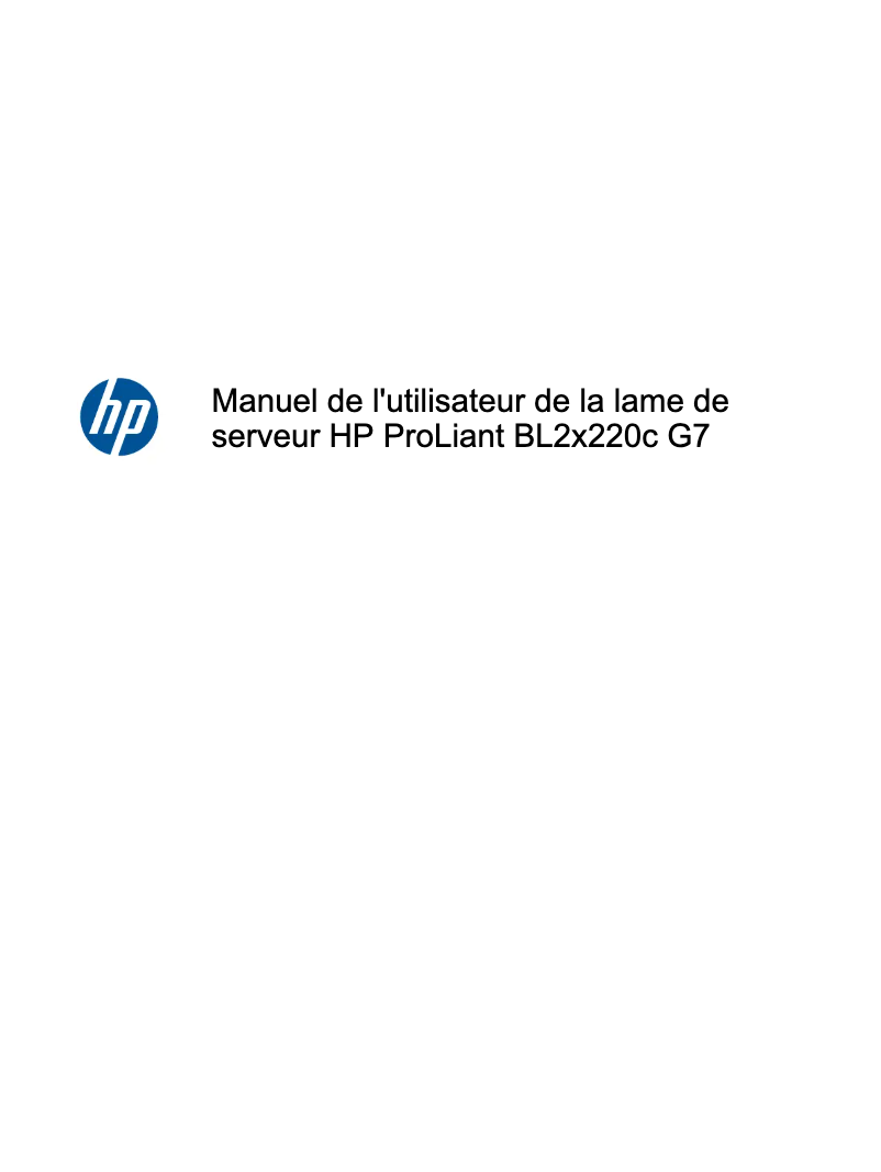 Image de la première page du manuel de l'appareil ProLiant BL2x220c G7