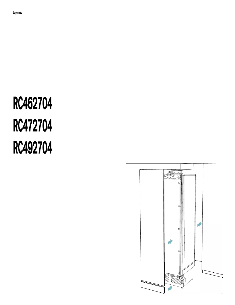 Page 1 de la notice Guide d'installation Gaggenau RC492704