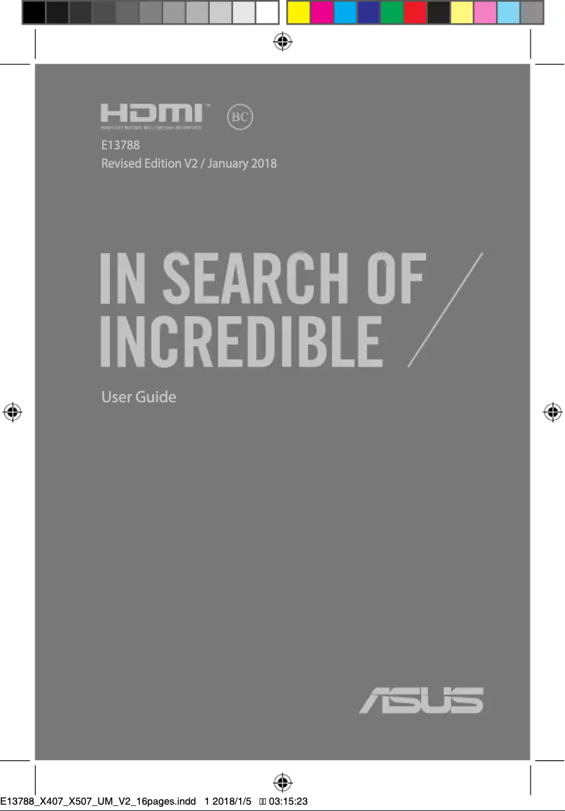 Page 1 de la notice Manuel utilisateur Asus VivoBook F407MA