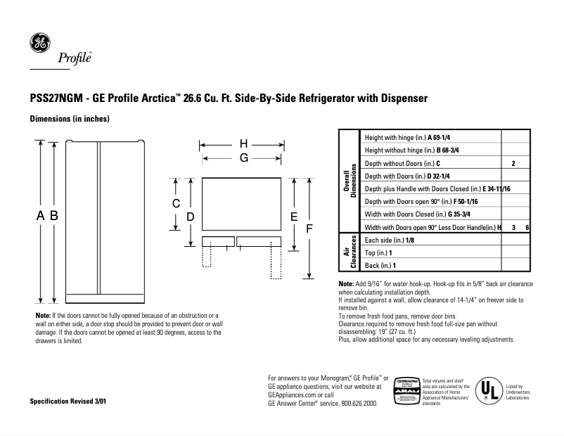 Imagen de la primera página del manual del dispositivo Profile Arctica PSS27NGMCC