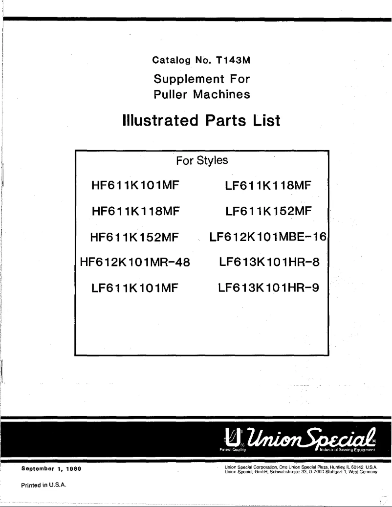 Page 1 de la notice Manuel utilisateur Union Special LF613K101HR9