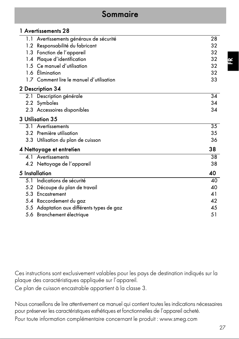 Page 1 de la notice Mode d'emploi Smeg PV373LCN