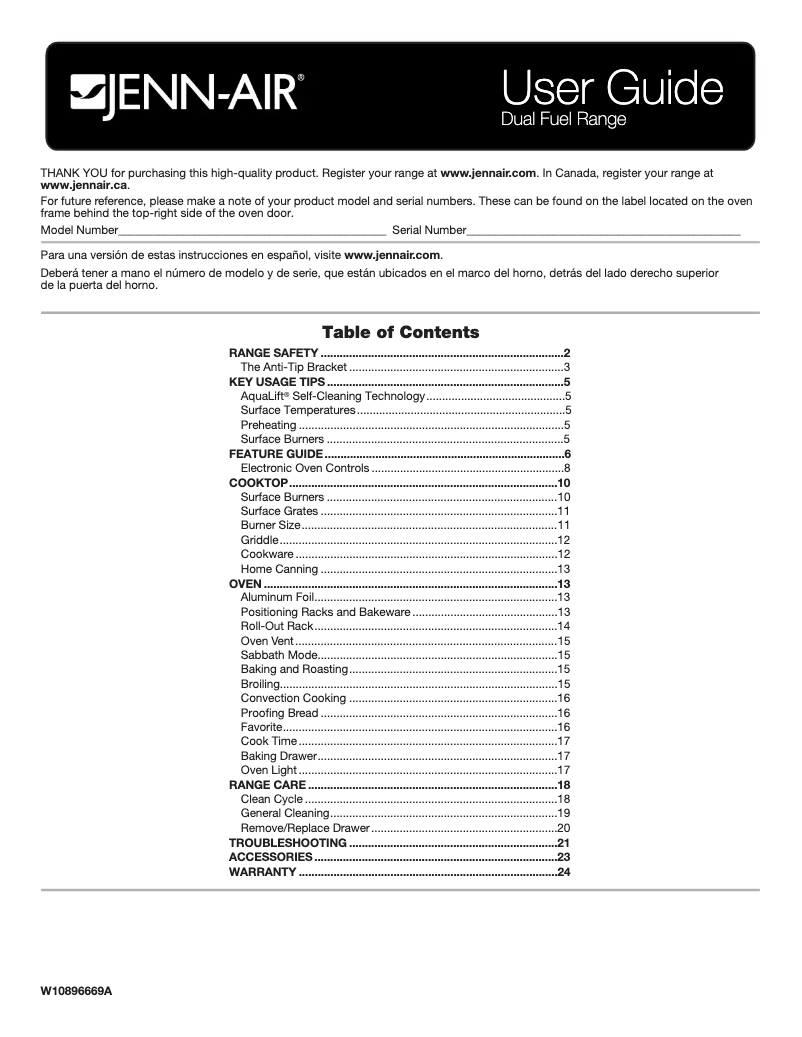 Page n°1 - Manuel utilisateur JennAir JDS1450CDP