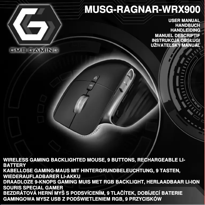 Page 1 de la notice Manuel utilisateur GMB Gaming MUSG-RAGNAR-WRX900