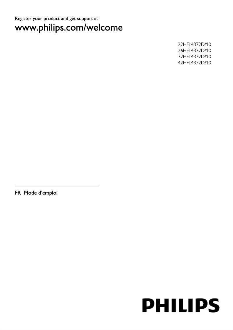 Page 1 de la notice Manuel utilisateur Philips 32HFL4372D