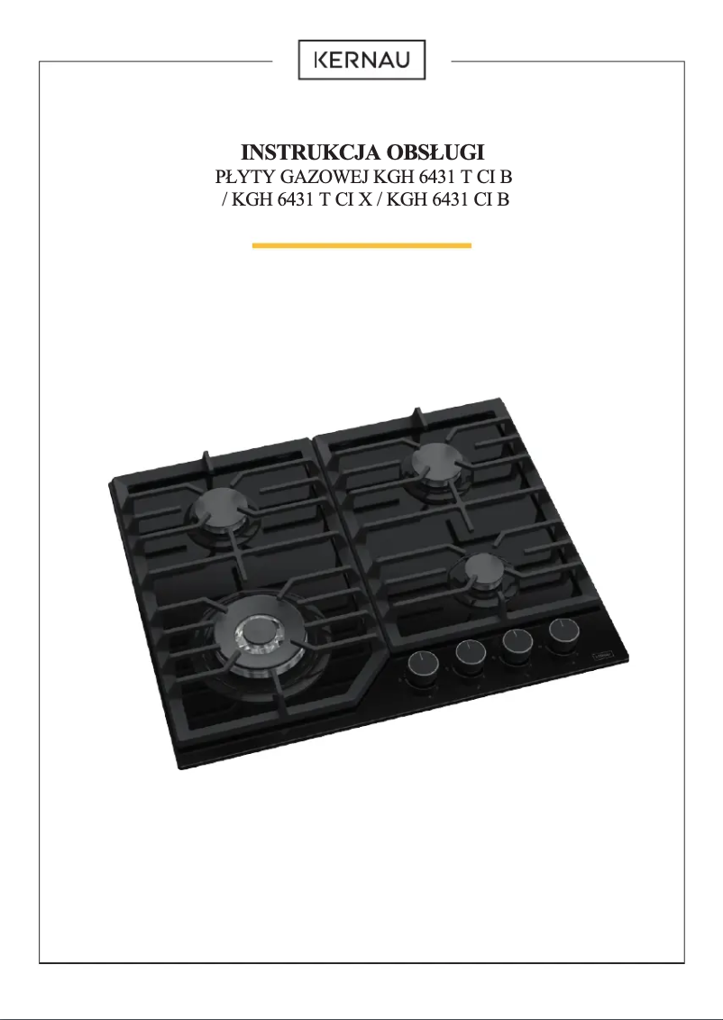 Page 1 de la notice Manuel utilisateur Kernau KGH 6431 T CI X