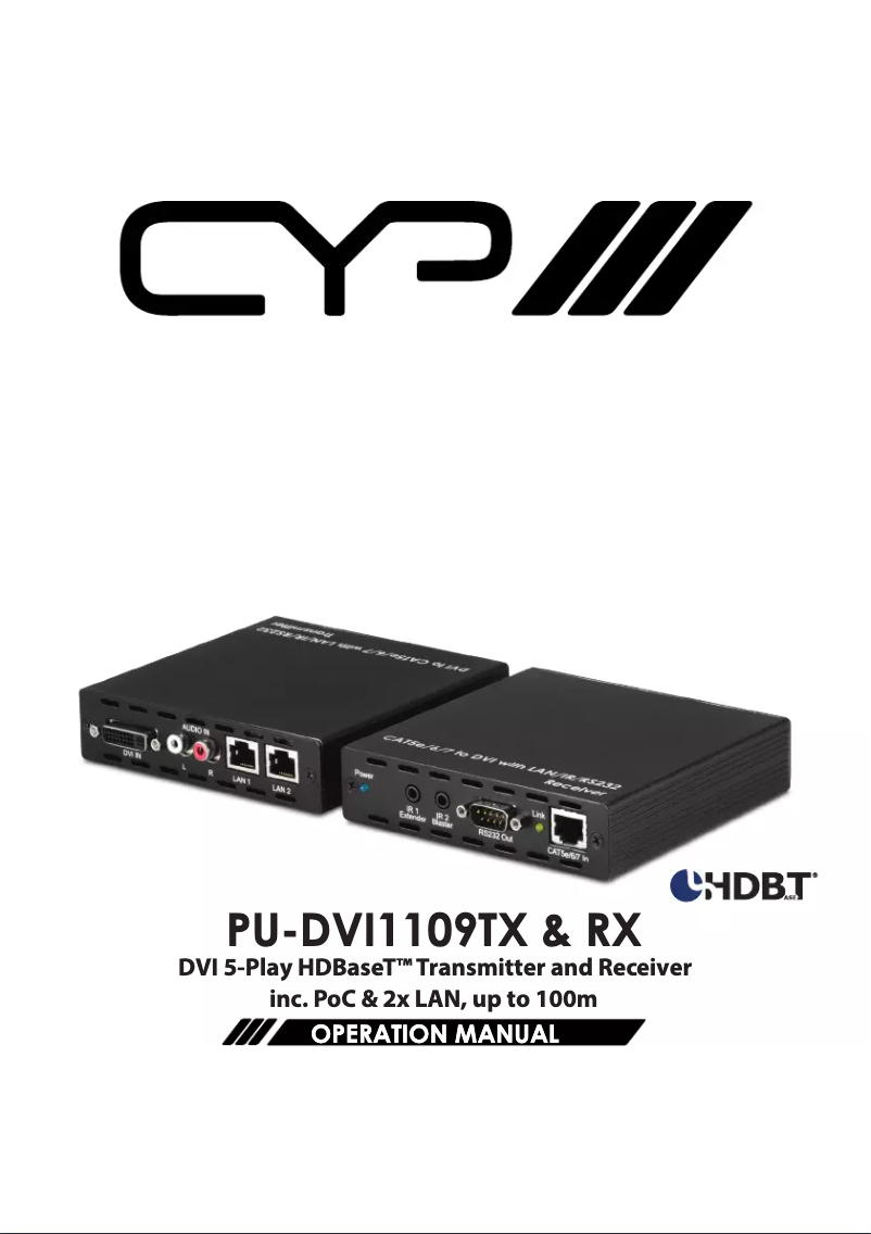 Page n°1 - Manuel utilisateur CYP PU-DVI1109RX