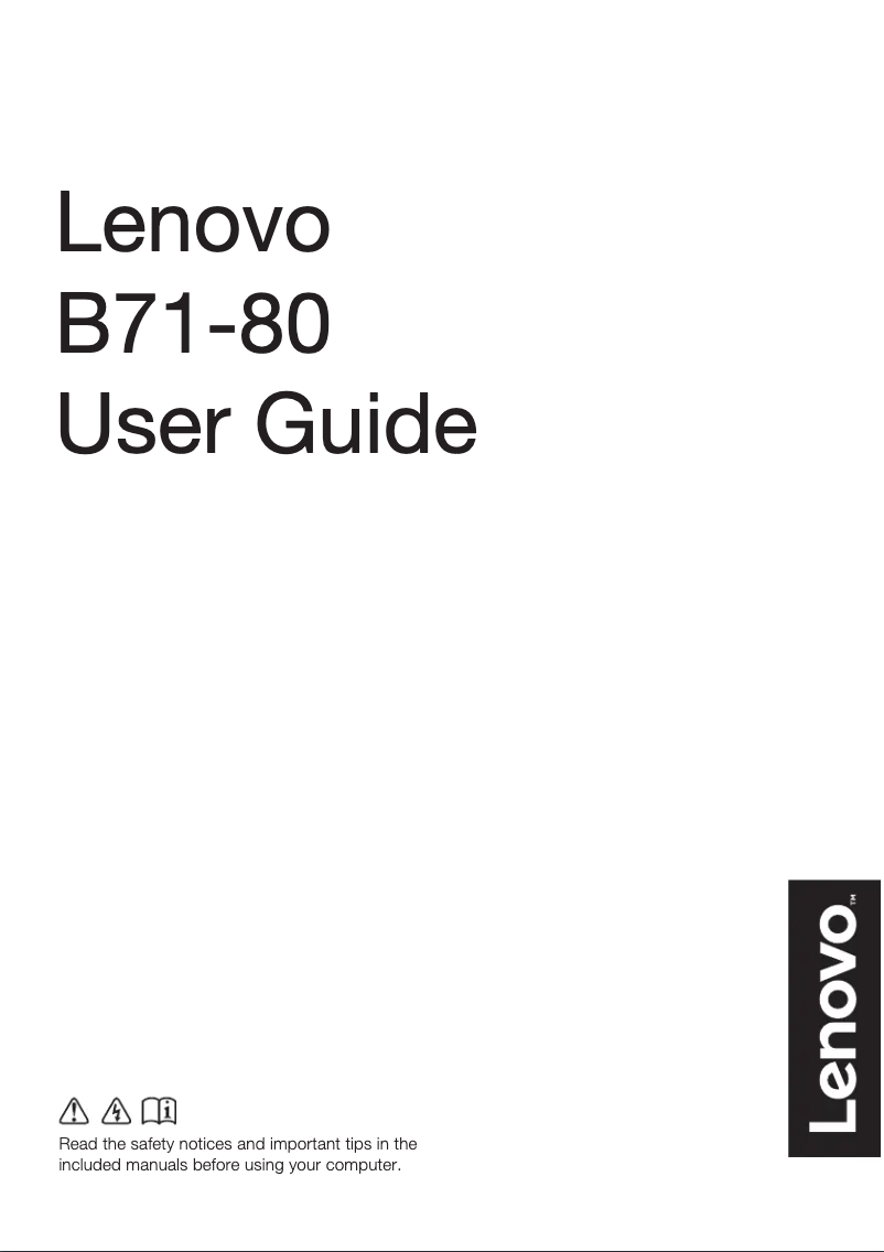 Page 1 de la notice Manuel utilisateur Lenovo B71-80