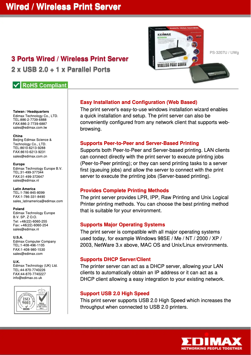 Image de la première page du manuel de l'appareil PS-3207UWg