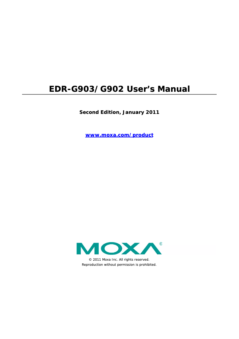 Page n°1 - Manuel utilisateur Moxa EDR-G902
