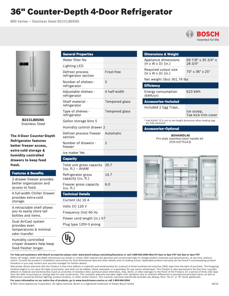 Page n°1 - Manuel utilisateur Bosch B21CL80SN