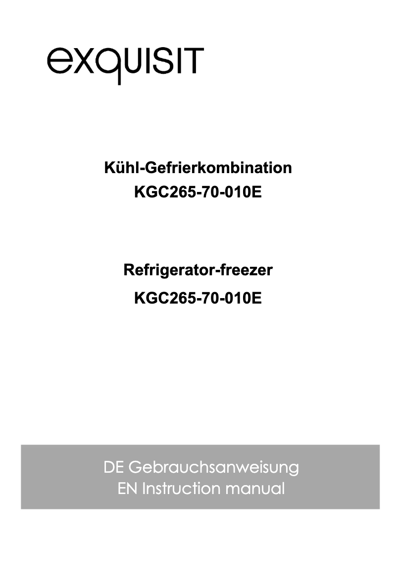 Page 1 de la notice Manuel utilisateur Exquisit KGC265-70-010E