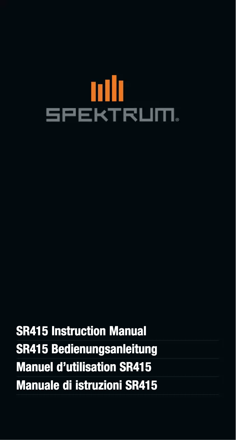 Page n°1 - Manuel utilisateur Spektrum SR415