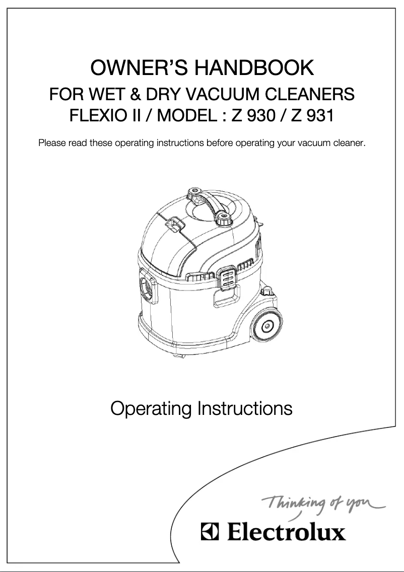 Página 1 del manual Manual de usuario Electrolux Z930