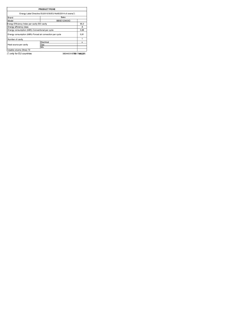 Image de la première page du manuel de l'appareil BBSE12340XD