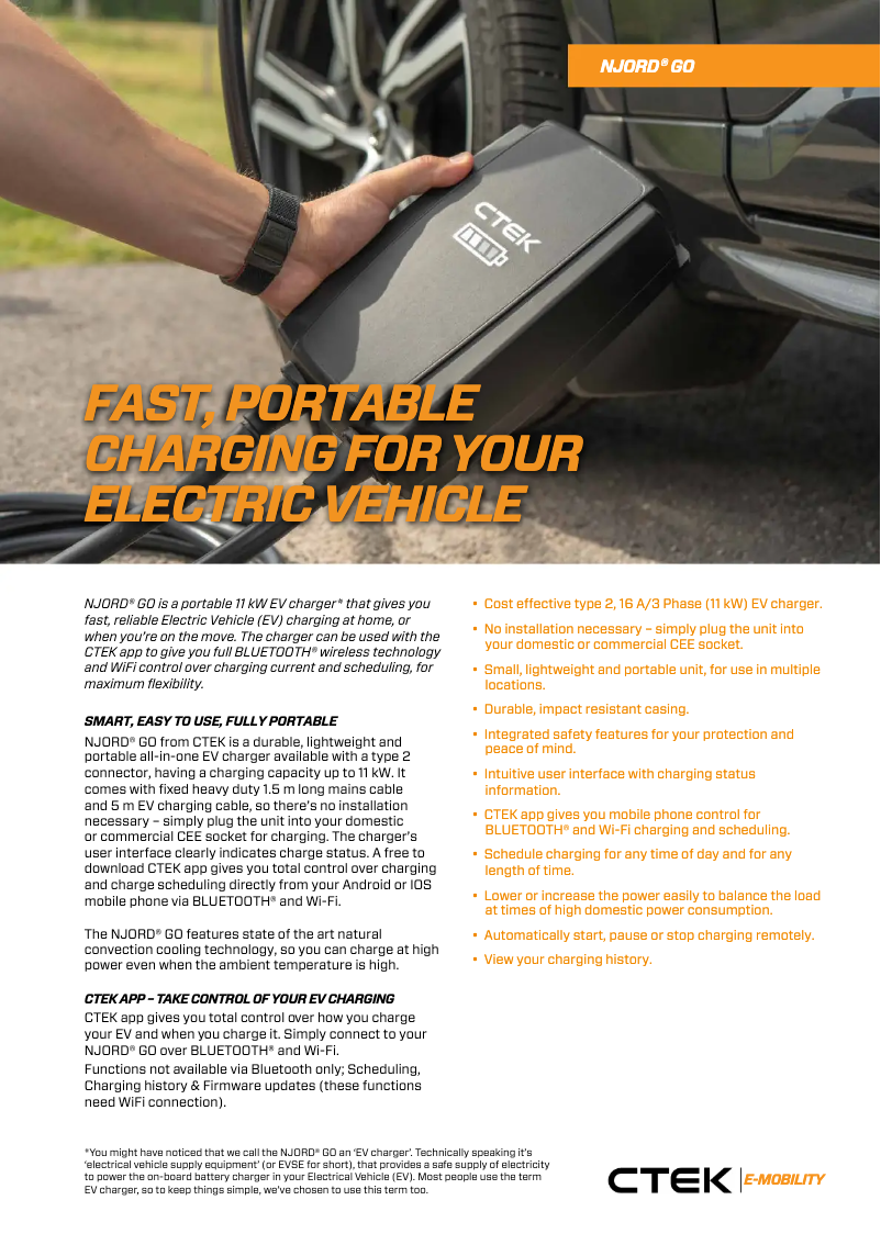 First page image of the manual for NJORD GO