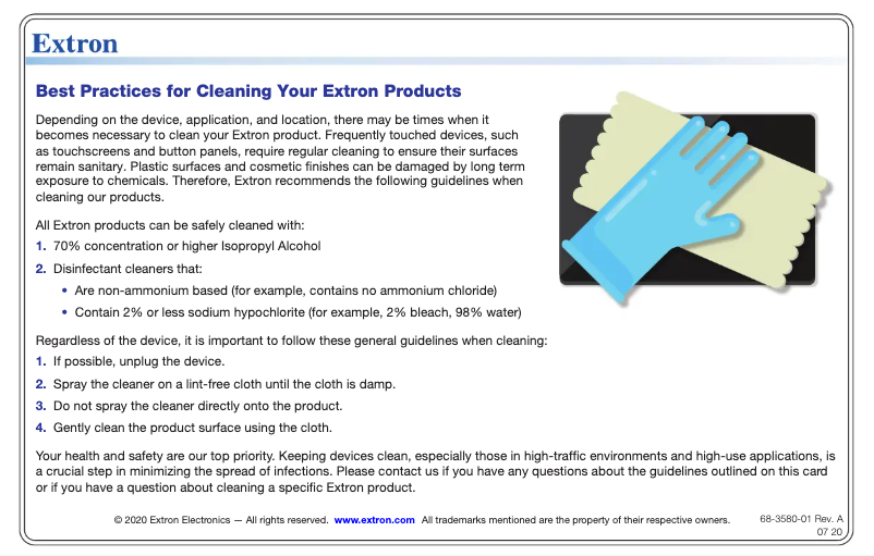 Page 1 de la notice Manuel utilisateur Extron PC 101