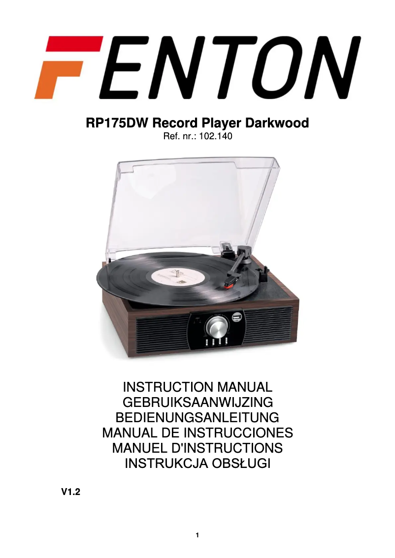 Page 1 de la notice Manuel utilisateur Fenton RP175DW