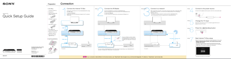 Page 1 de la notice Guide d'installation Sony NSZ-GT1