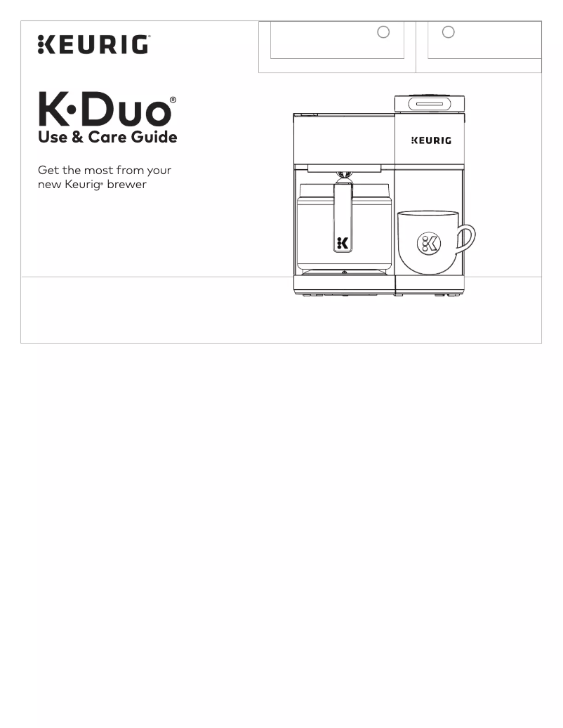 Page n°1 - Manuel utilisateur Keurig K-Duo