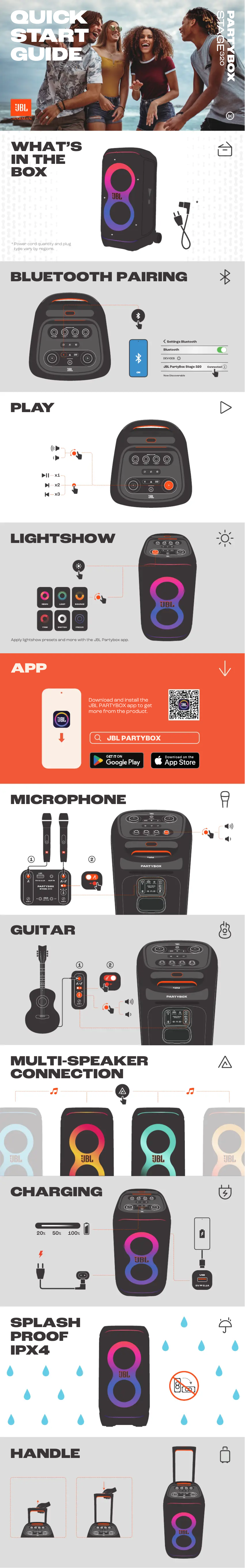 Page 1 de la notice Manuel utilisateur JBL PartyBox Stage 320