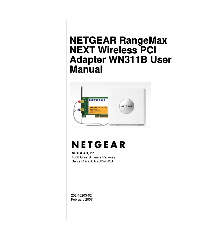 Page 1 de la notice Mode d'emploi Netgear WN311B