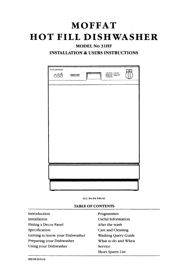 Page n°1 - Manuel utilisateur Moffat 31HF